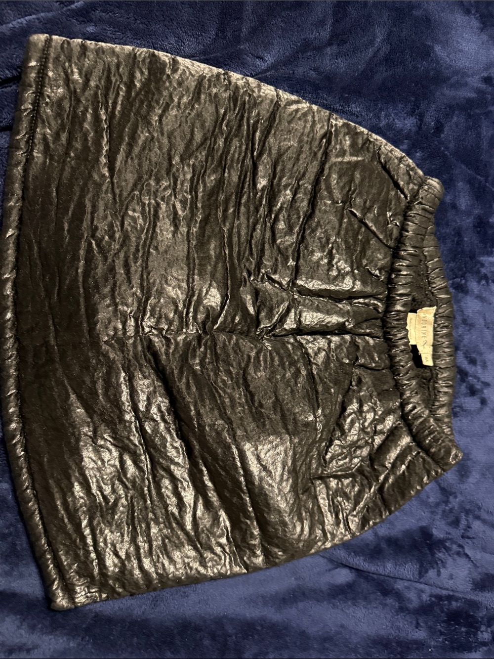 Girl’s Andorine Designer Black Crinkled  Elastic Waist Skirt